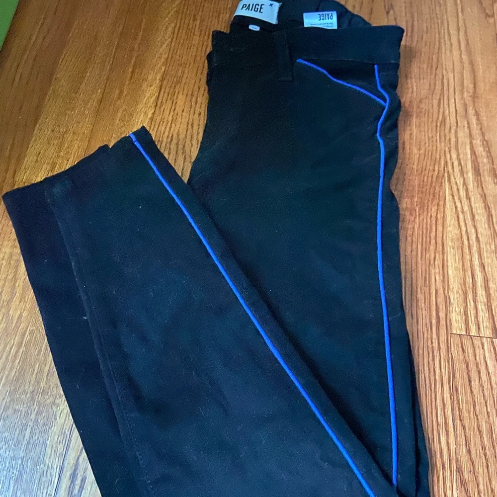 COPY - Paige Blue and Black Velvet Jeans